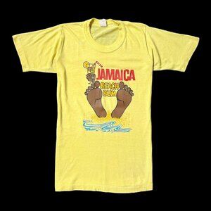 70s 80s vintage Jamaica Beach Bum T-shirt Single Stitch Cartoon Graphic.